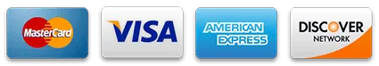 Payment methods: Visa, Mastercard, PayPal, American Express